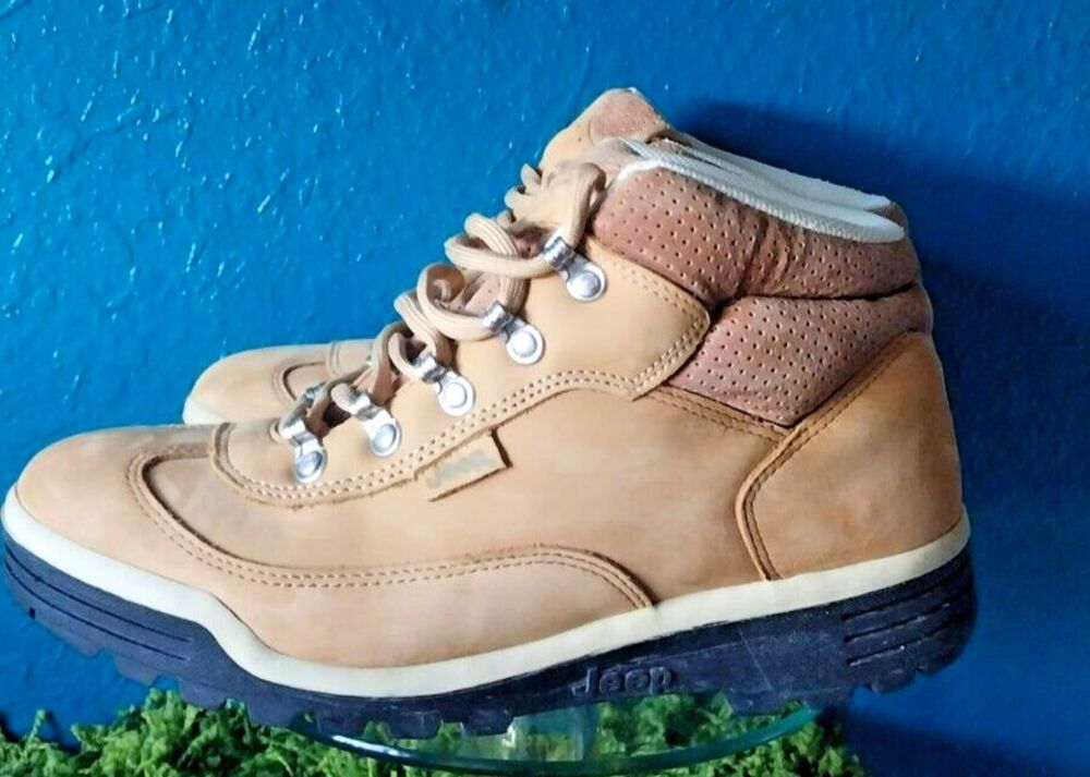 Jeep Tan Suede Hiking Work Boots Womens SIze 9 Mens size 7 No Mark/Skidding